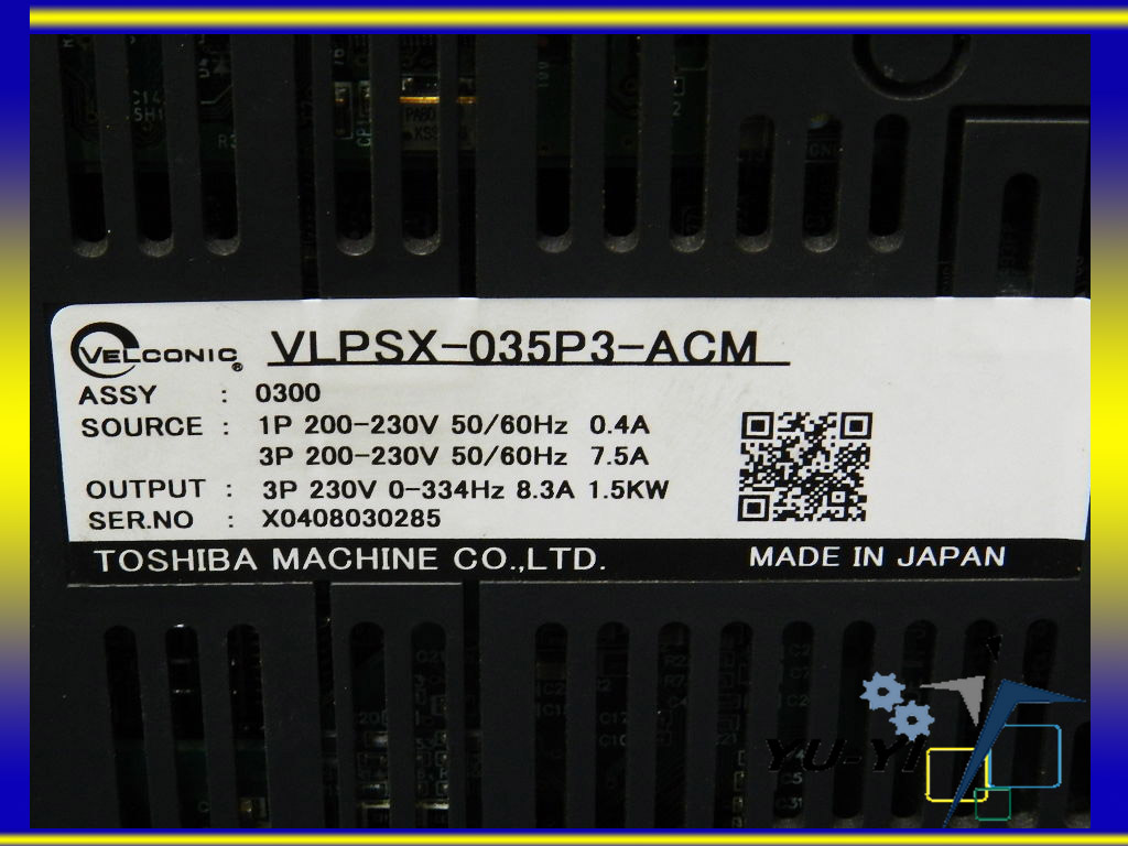 TOSHIBA MACHINE VELCONIC SERVO DRIVE VLPSX-035P3-ACM - PLC DCS